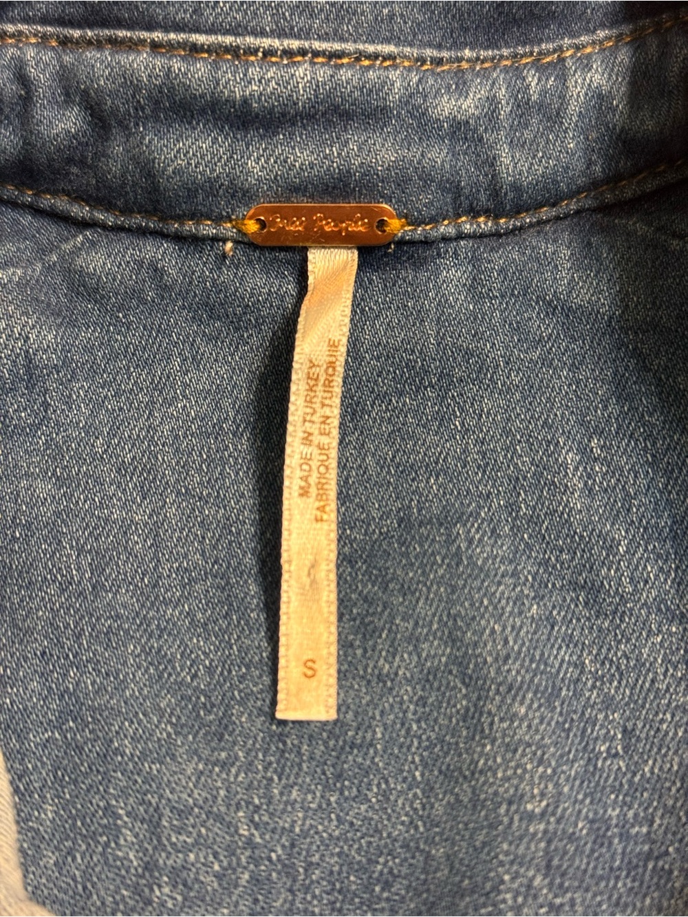 Free People Dynomite Denim Mini Shirt Dress Medium Wash - Small - Picture 7 of 9